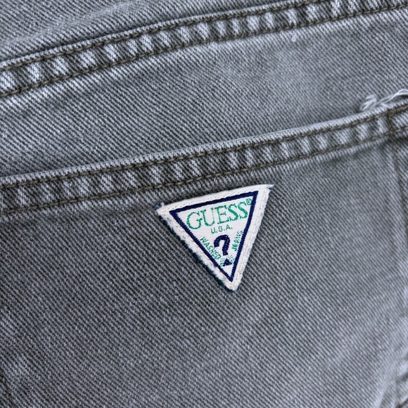 Vintage 80s 90s Guess Denim Jean Shorts Size 32 Mens Faded Army Green USA Made - Picture 4 of 9